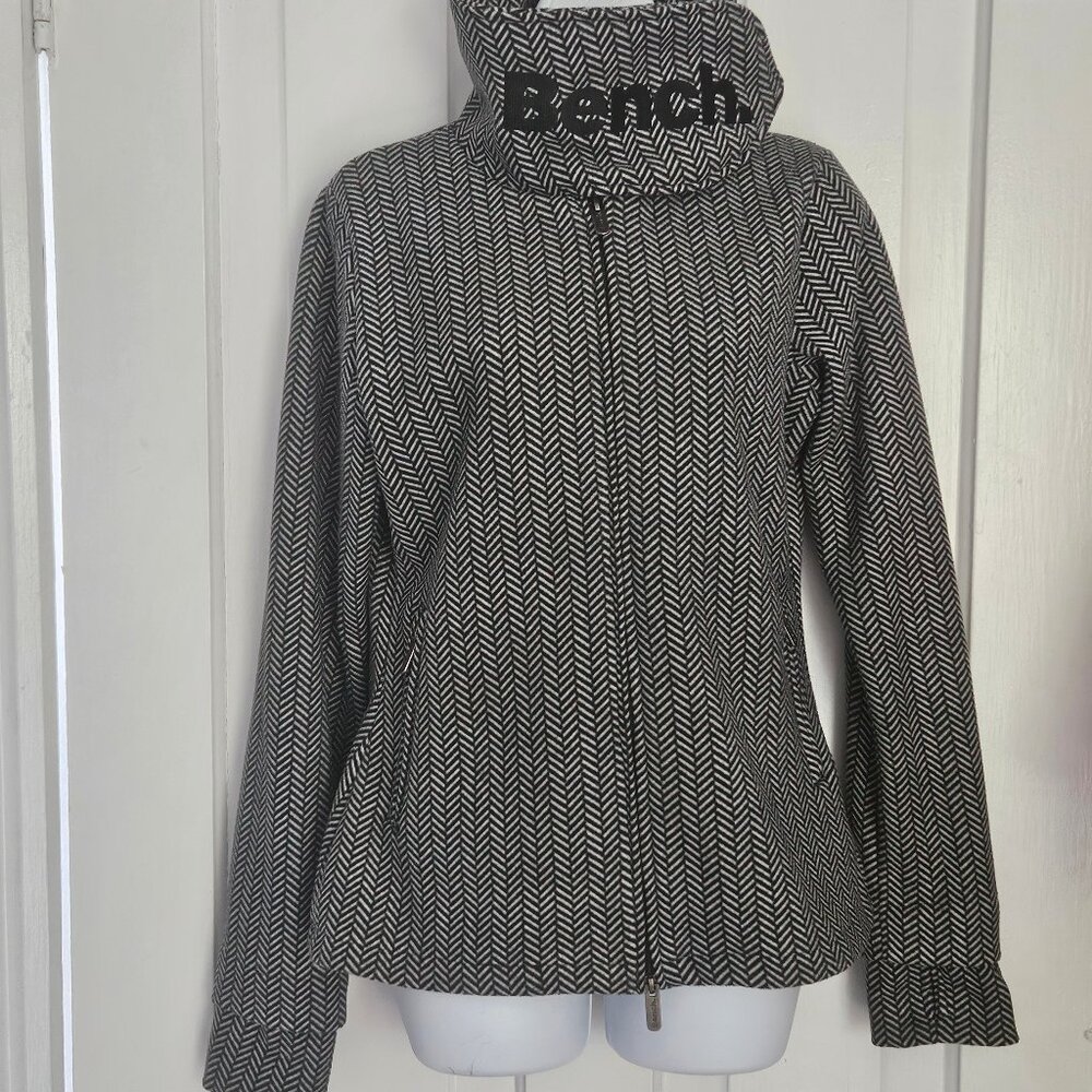 Bench Women's Black and White Herringbone Jacket